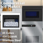 Portable Commercial Ice Maker Machine, Stainless Steel, 45KG/24HR, Silver