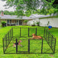 16 Panel Pet Playpen Gate Extension w/ Lockable Door Large Dog Cage