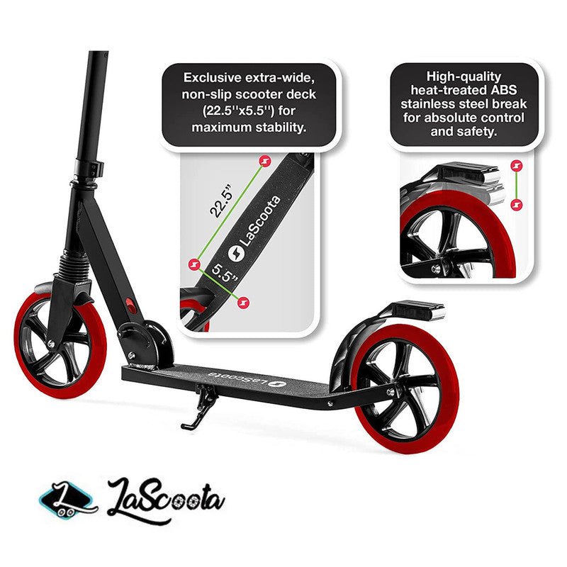 Lascoota Pulse Kick Push Commuter Scooter Teen Adult - Black