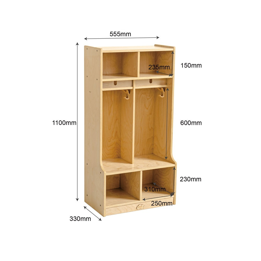 Preschool Coat Locker with Cubbies 2-Section - Jooyes