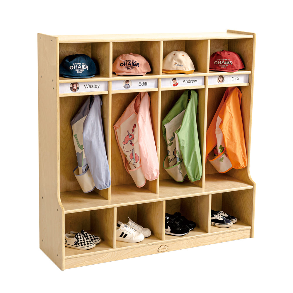 Preschool Coat Locker with Cubbies 4-Section - Jooyes