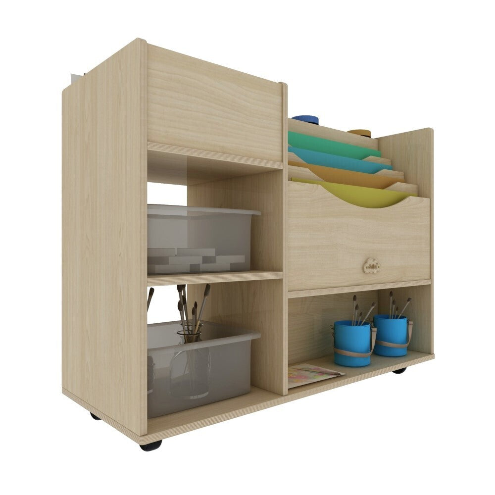 Wooden Art Craft Material Storage Cabinet Trolley - Jooyes