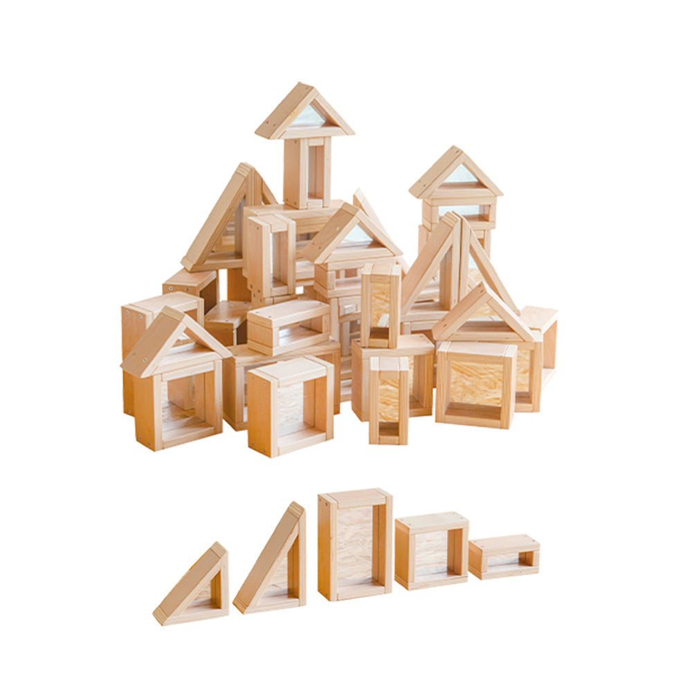 Wooden Acrylic Mirror Building Blocks Set 40PCS - Jooyes