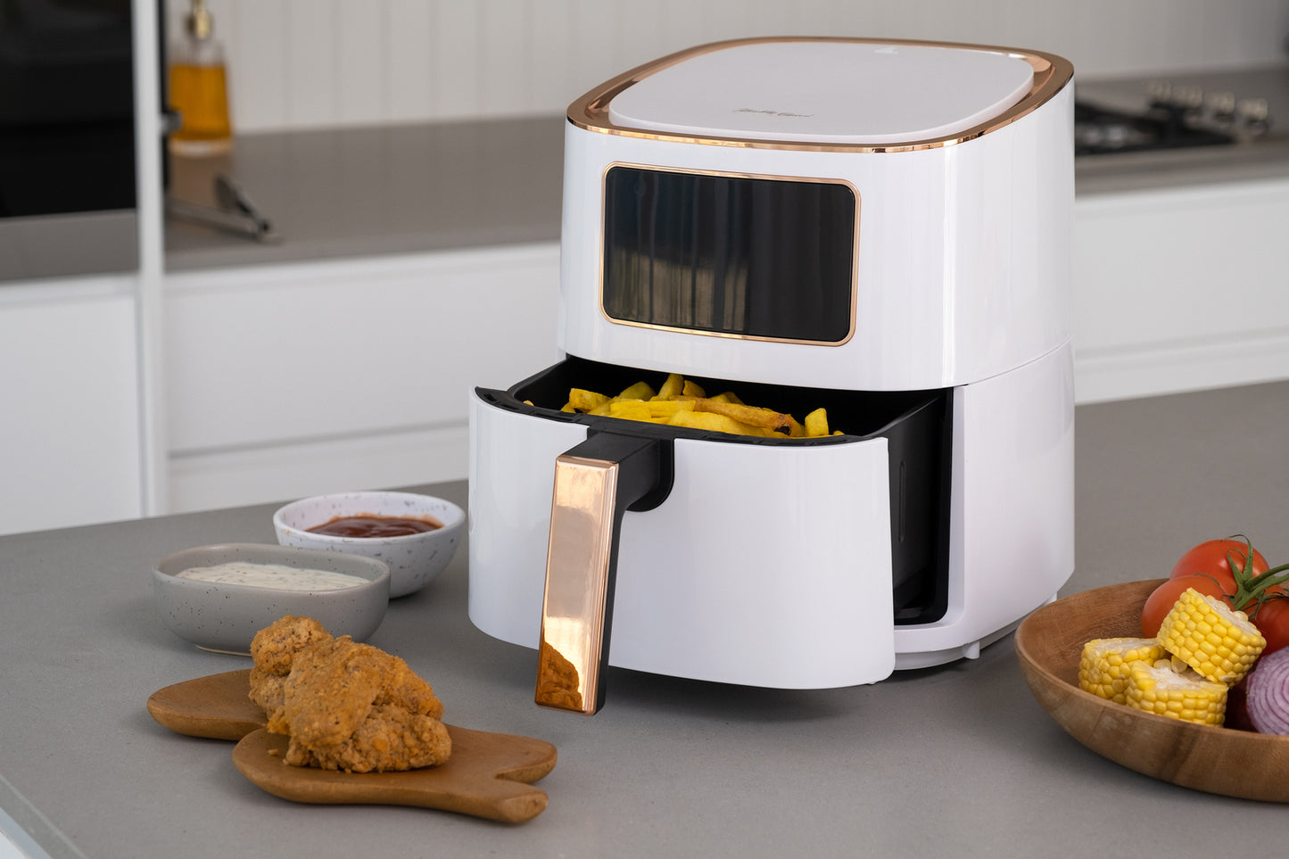 7L Digital Air Fryer (White Rose Gold) 1700W, <200¬∞C, 8 Cooking Settings