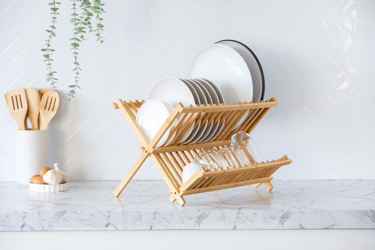 2 Tier Bamboo Dish Rack