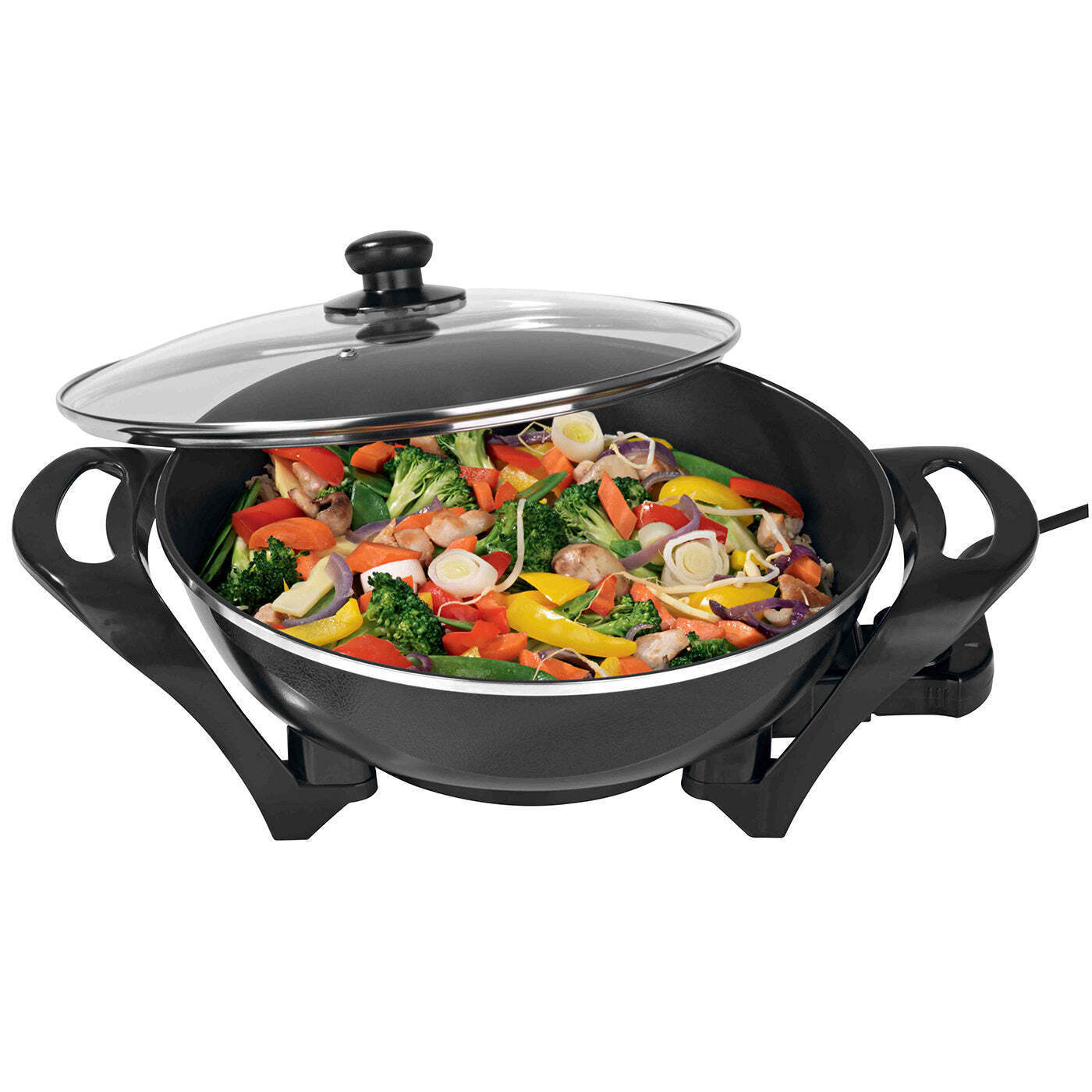 Large Electric Wok, Non-Stick, 4.5L Capacity, 240 C Max