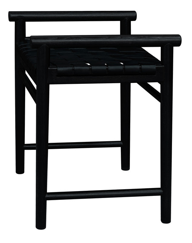 Elliot Single Seater Bench with Leather (Black)