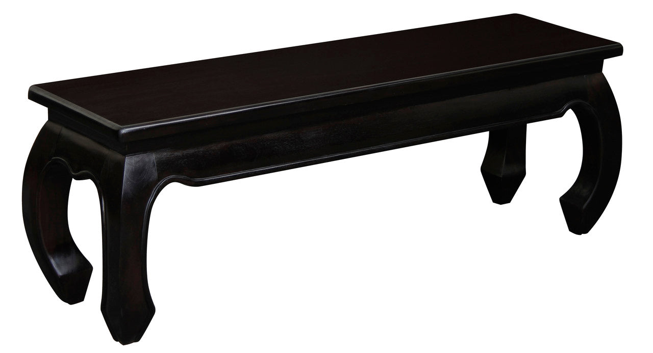 Dynasty Solid Mahogany Timber Bench with Opium Leg 128 x 35 cm (Chocolate)