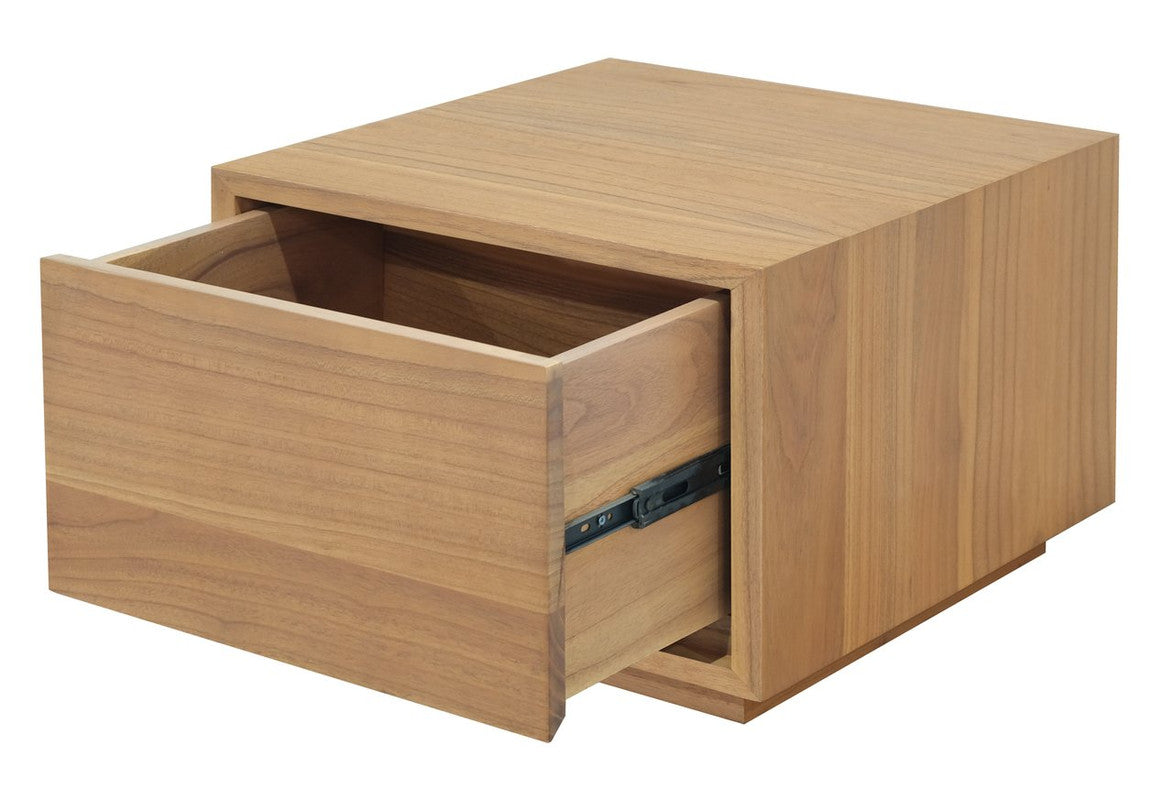 Oscar Bedside Table 1 Drawer Low - Natural