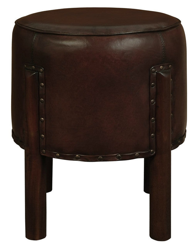 Heritage Genuine Goat Leather Ottoman/Footstool