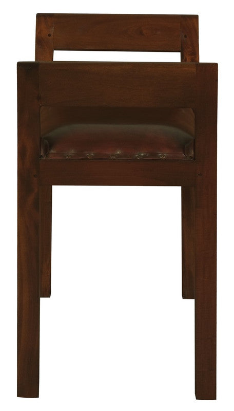 Wilson Leather Stool / Bench Single Seater - Mahogany