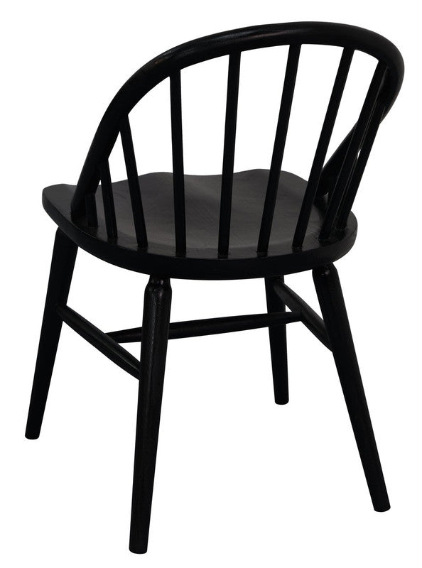 Vera Solid Oak Dining Chair - Set of 2 (Black)