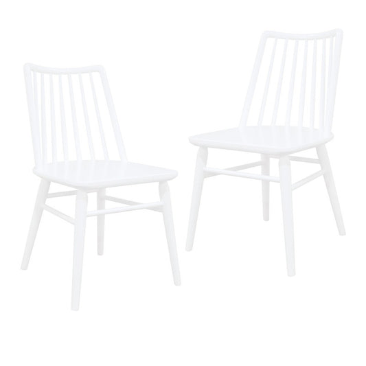 Riviera Solid Oak Dining Chair - Set of 2 (White)