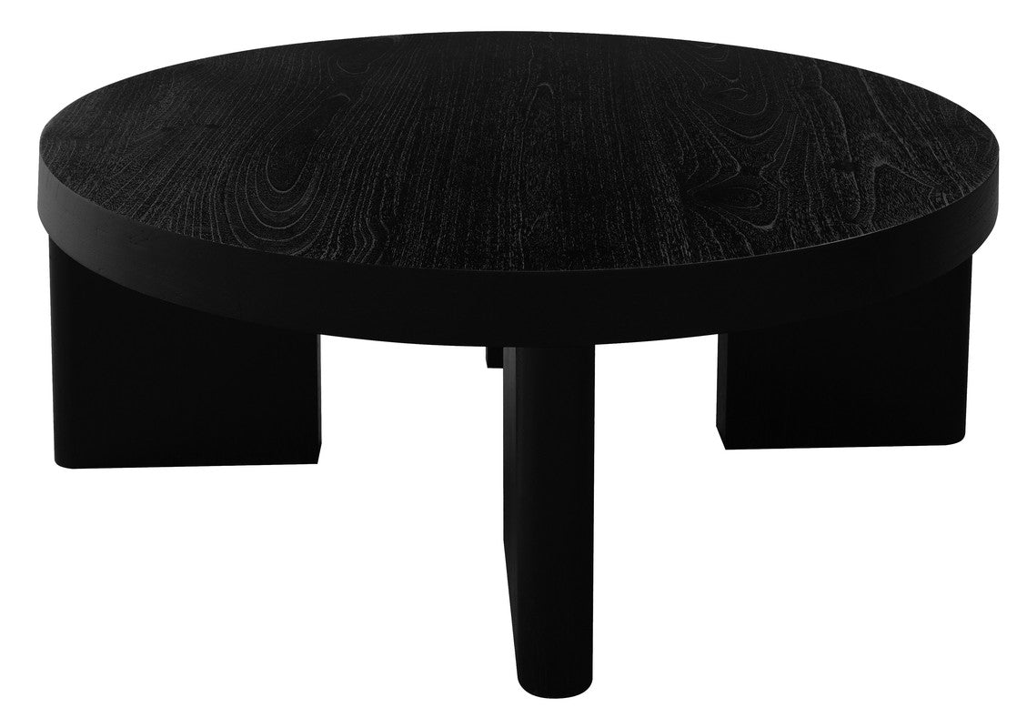 Apollo Round Solid Mindi Timber Coffe Table (Black)