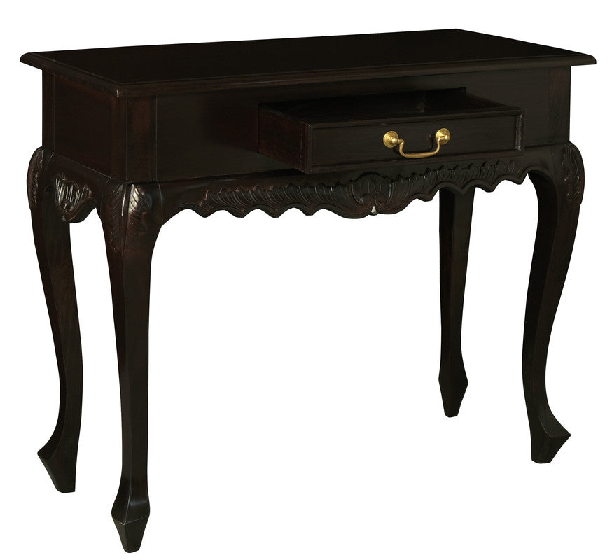 Sierra Carved Sofa Table 1 Drawer - Chocolate