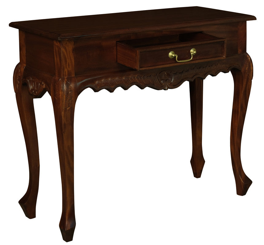 Sierra Carved Sofa Table 1 Drawer - Mahogany