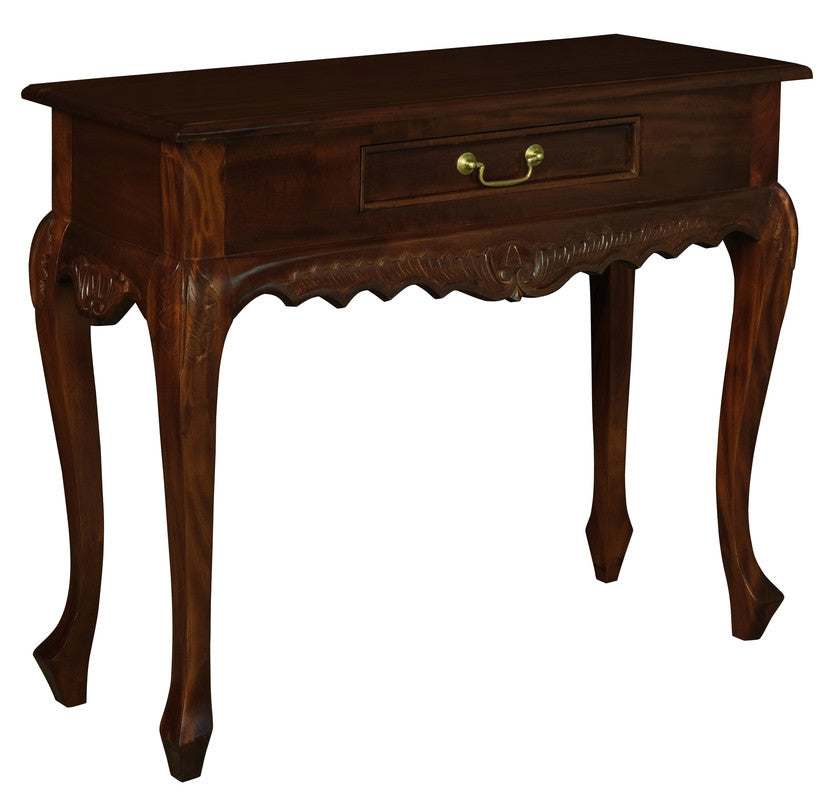 Sierra Carved Sofa Table 1 Drawer - Mahogany