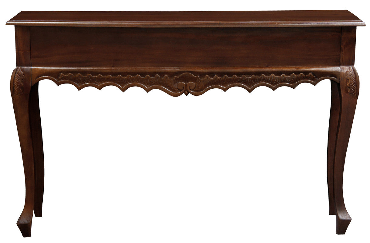 Seine 2-Drawer Carved Sofa Table - Mahogany