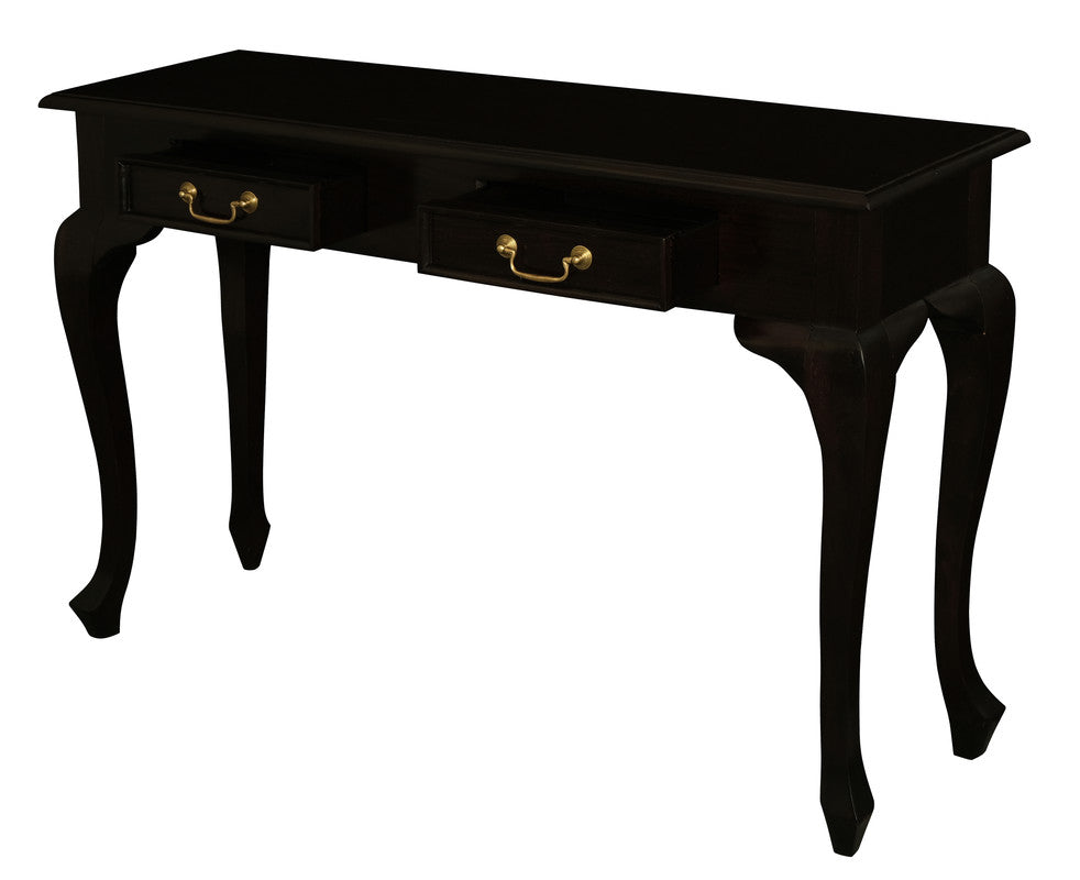 Queen Ann 2-Drawer Sofa Table - Chocolate