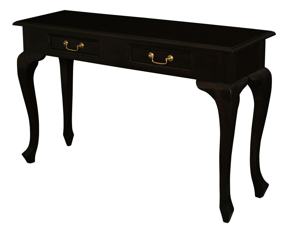 Queen Ann 2-Drawer Sofa Table - Chocolate