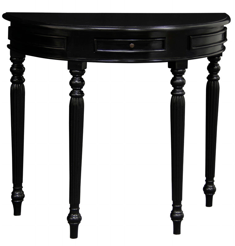 Huntley Turn Leg Half Round Sofa Table  (Black)