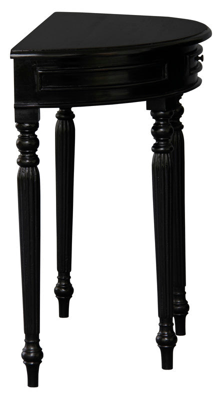 Huntley Turn Leg Half Round Sofa Table - Black