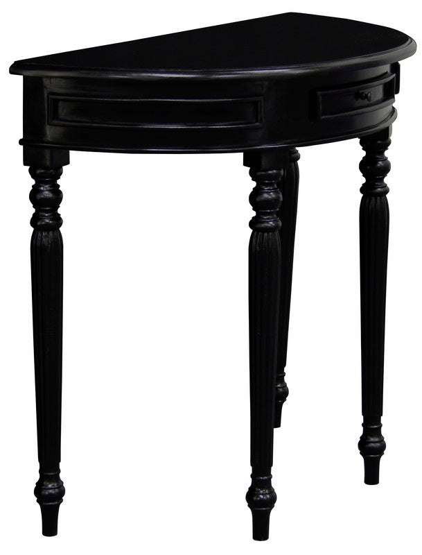 Huntley Turn Leg Half Round Sofa Table - Black