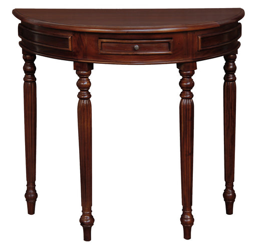 Huntley Turn Leg Half Round Sofa Table (Mahogany)