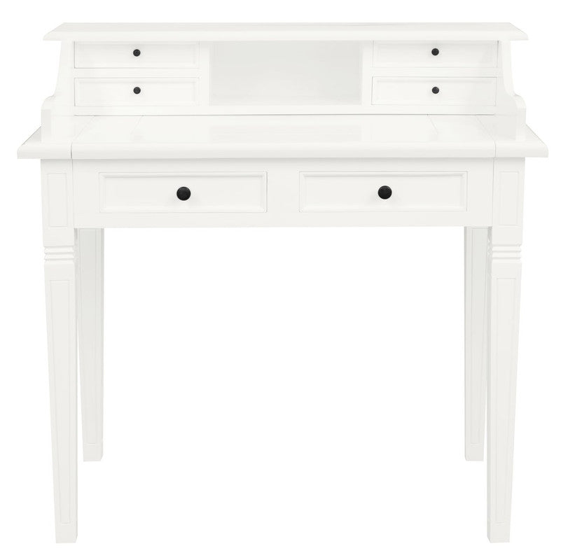 Winston 6 Drawer Solid Timber Writing Desk (White)