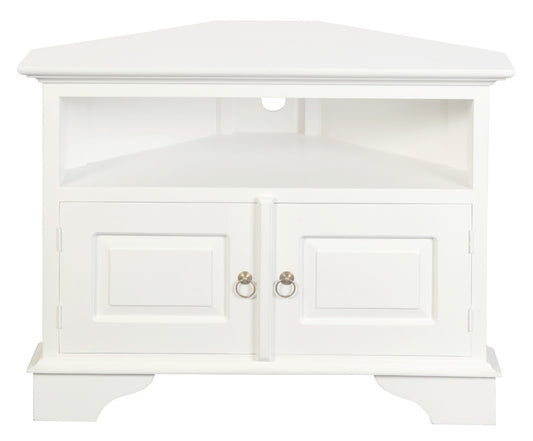 Tasmania 2 Door Corner TV Stand (White)