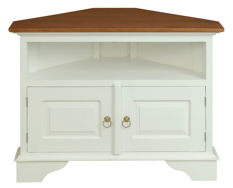 Tasmania 2 Door Corner TV Stand (White Caramel)