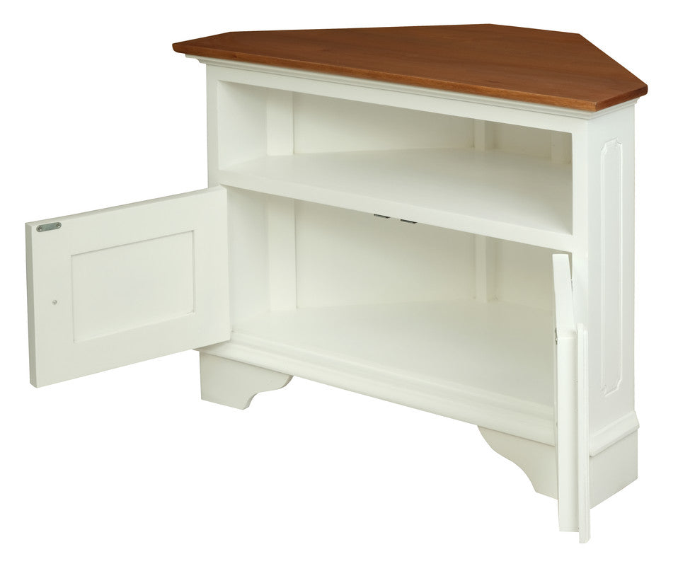 Tasmania 2 Door Corner TV Stand (White Caramel)