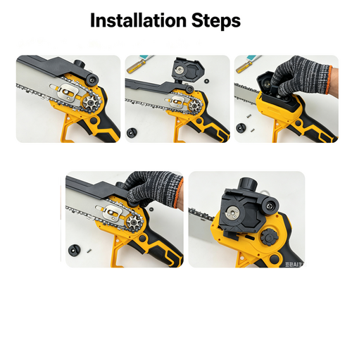 Mini Cordless Chainsaw 36V 8" Rechargeable Wood Cutter with 2 Batteries