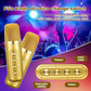 Gold Karaoke Machine with 2 Wireless Microphones Bluetooth-Compatible 5.0 for Parties
