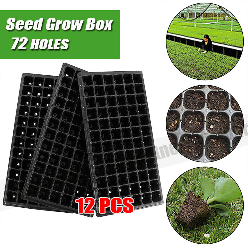 12x 72 Hole Plant Seed Grow Box Insert Propagation Nursery Seedling Starter Tray