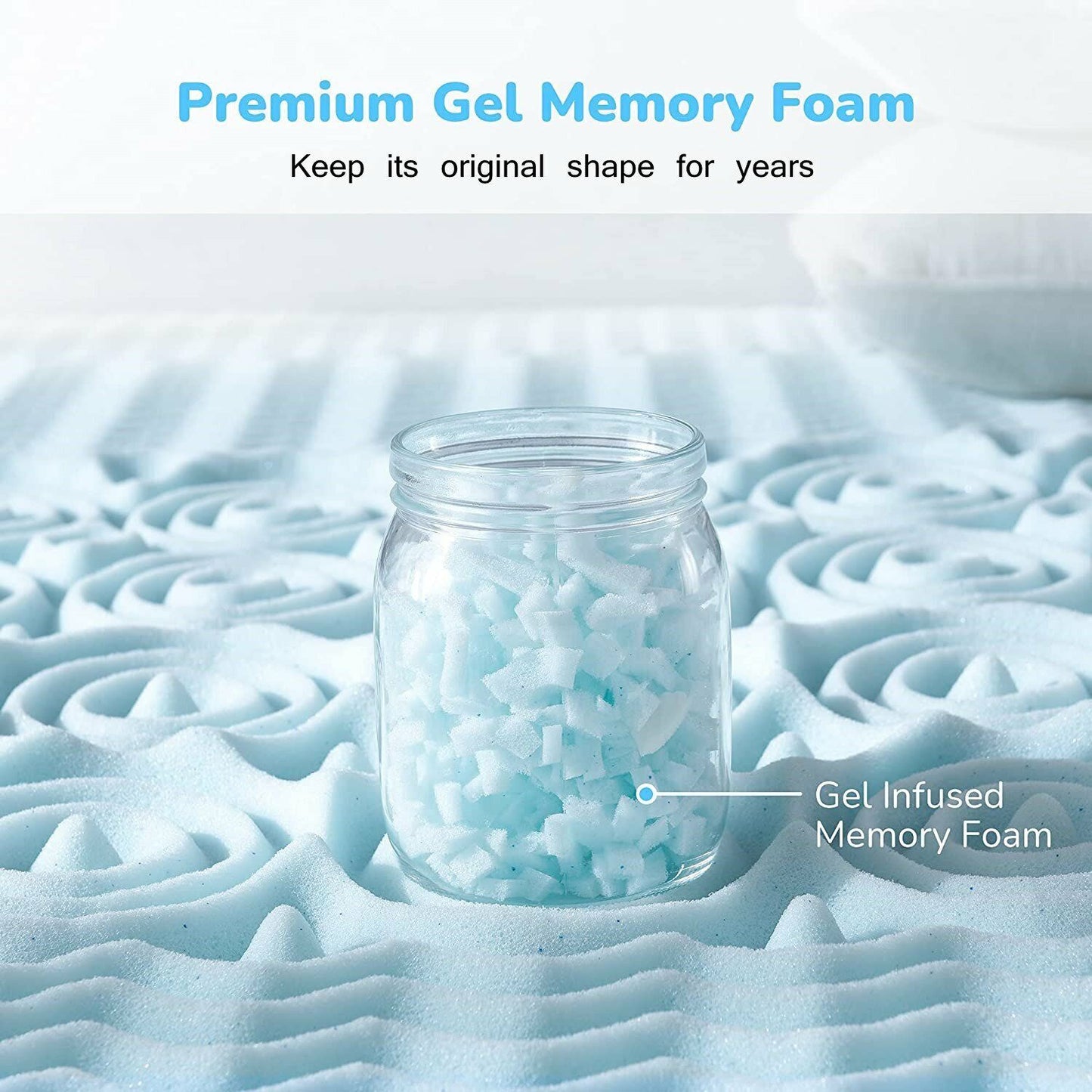 7-Zone Memory Foam Topper 8CM Cool Gel Pad Medium Firm 183x203CM Mattress Topper