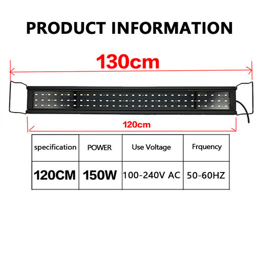 Aquarium LED Lighting 120CM 150W 244LED Marine Aqua Fish Tank Light - New