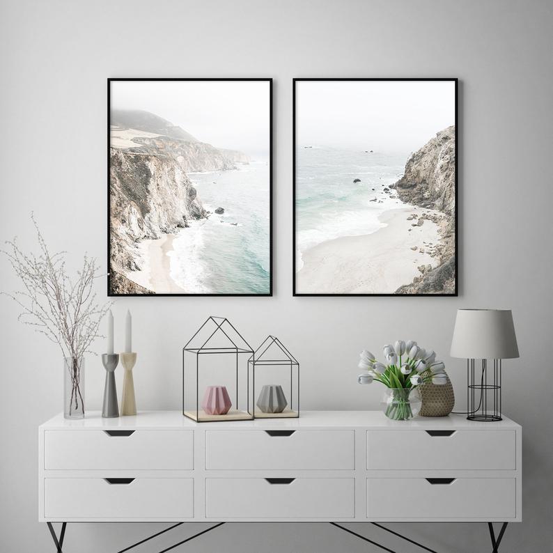 40cm x 60cm Modern Abstract 2 Sets Black Frame Canvas Wall Art