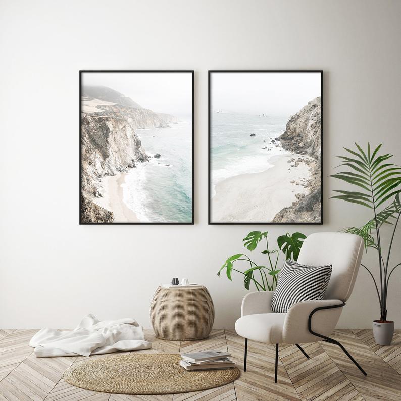40cm x 60cm Modern Abstract 2 Sets Black Frame Canvas Wall Art