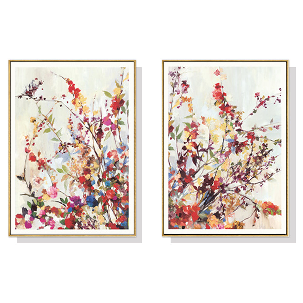40cm x 60cm Coming Spring 2 Sets Gold Frame Canvas Wall Art