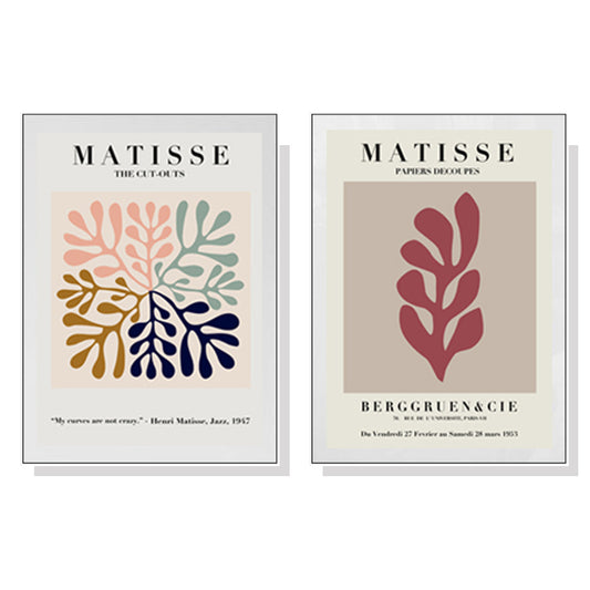 Wall Art Matisse 2 Sets White Frame Canvas 70x100cm