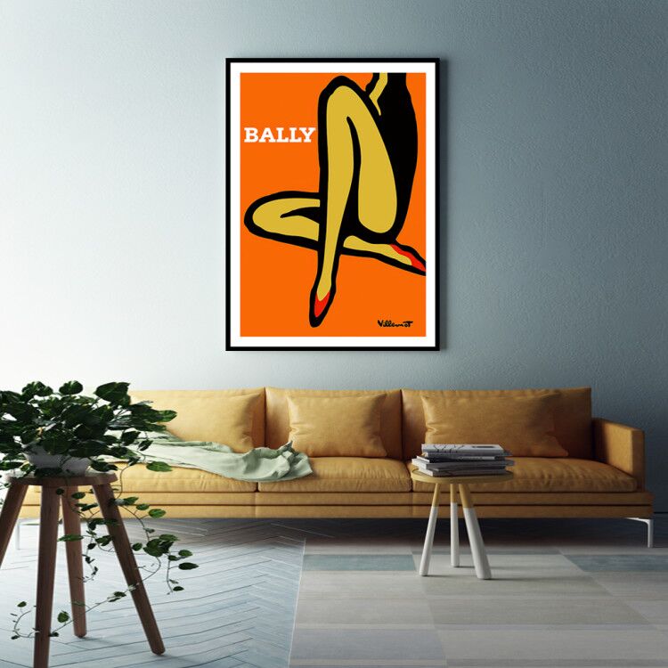 Wall Art Orange Legs Black Frame Canvas 80x120cm