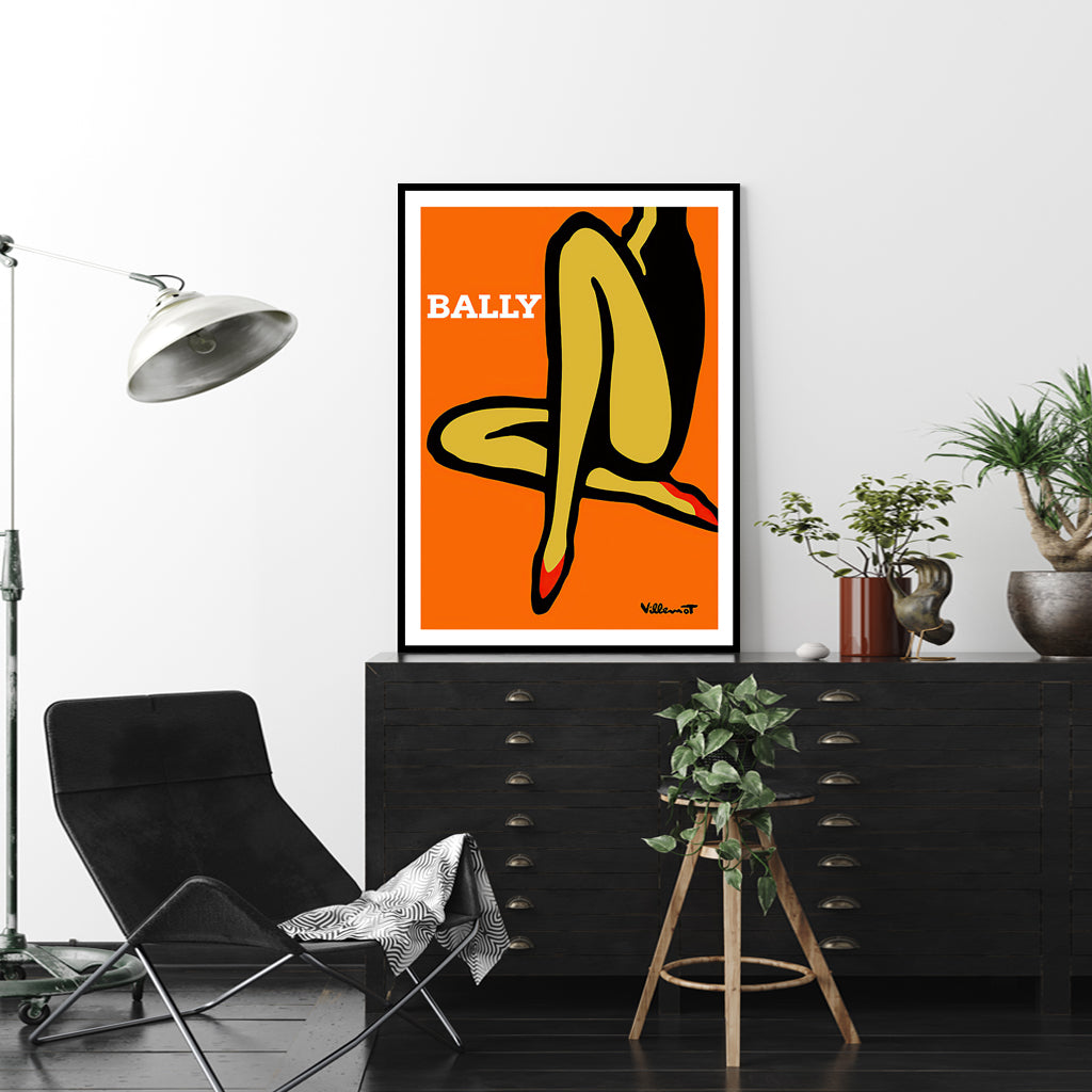 Wall Art Orange Legs Black Frame Canvas 90x135cm