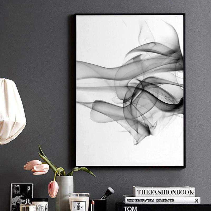 Wall Art Stylish Abstract Black 2 Sets Black Frame Canvas 80x120cm
