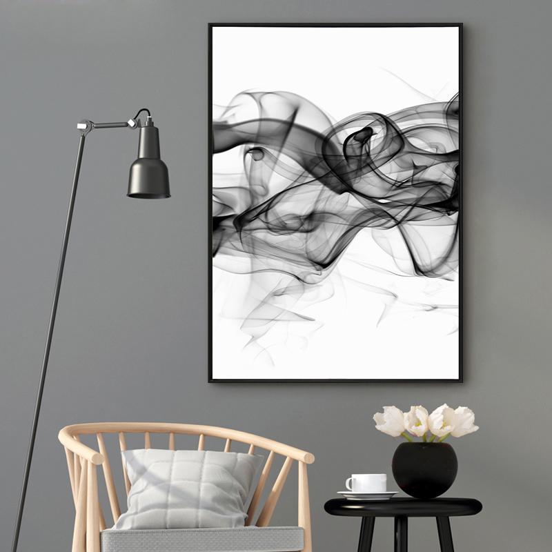 Wall Art Stylish Abstract Black 2 Sets Black Frame Canvas 80x120cm