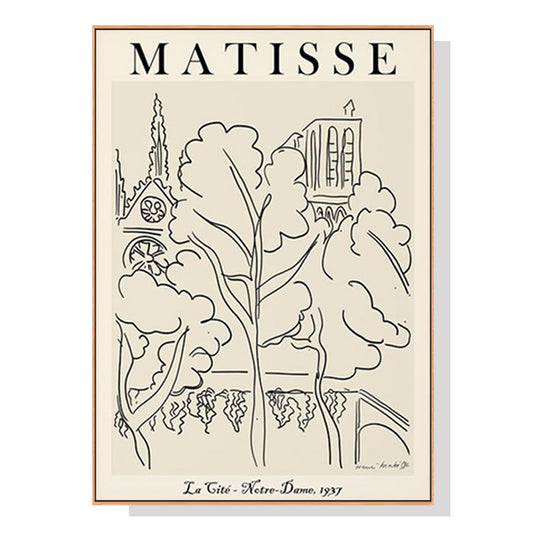 Wall Art 70cmx100cm Line Art by Henri Matisse - Wood Frame Canvas