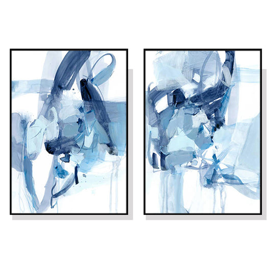 Wall Art Saturday Night 2 Sets Black Frame Canvas 90x135cm