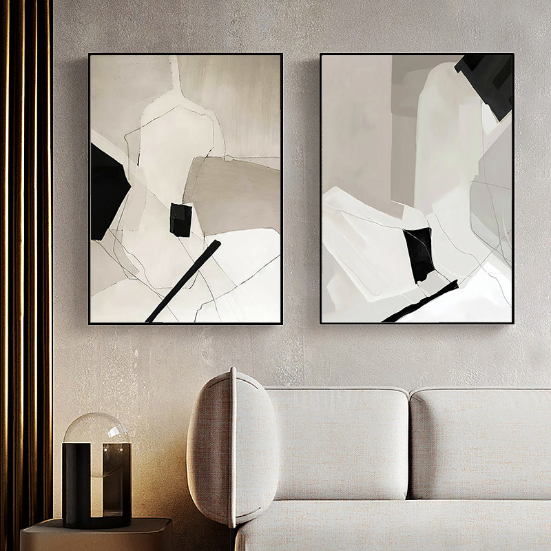 Wall Art 50cmx70cm Modern Abstract 3 Sets - Black Frame Canvas
