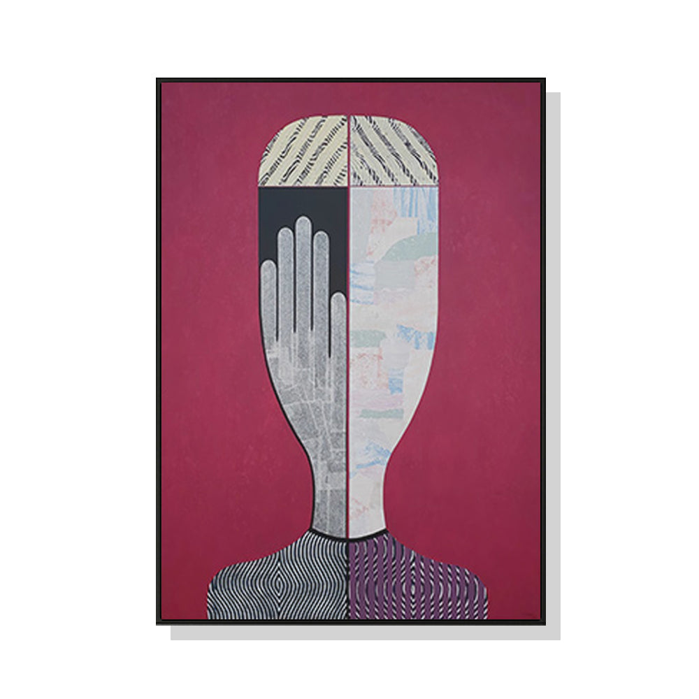 Wall Art Abstract Woman Black Frame Canvas 90x135cm