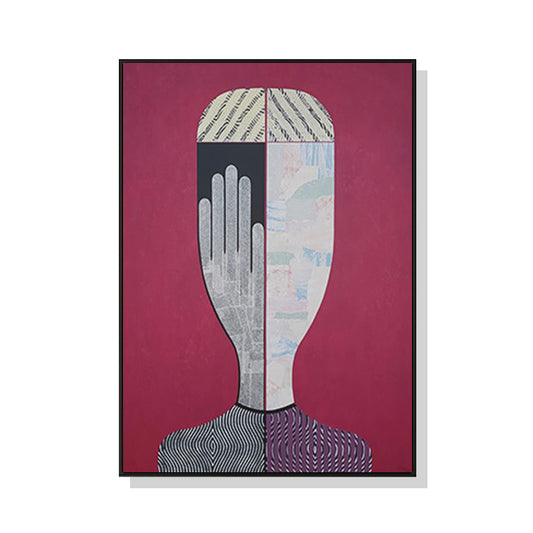 Wall Art Abstract Woman Black Frame Canvas 90x135cm